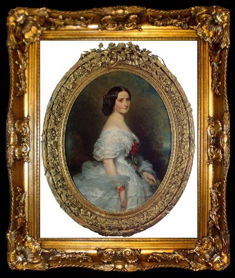 framed  Franz Xaver Winterhalter Anna Dollfus, Baronne de Bourgoing, ta009-2